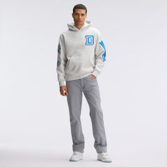 Detroit Lions IconicFleece Letterman Hoodie Heather Gray