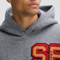 San Francisco 49ers IconicFleece Letterman Hoodie Athletic Heather Gray