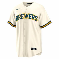 MLB Bob Uecker Milwaukee Brewers Nike Home Retired Player Replica Jersey - Cream