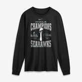Seattle Seahawks Super Bowl LX Champions Locker Room Trophy Collection Long Sleeve T-Shirt Black