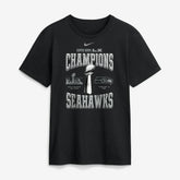 Seattle Seahawks Super Bowl LX Champions Locker Room Trophy Collection Replica Tall T-Shirt Black