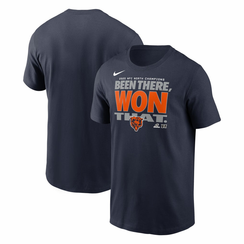 Chicago Bears 2025 NFC North Division Champions Locker Room Trophy Collection T-Shirt Navy