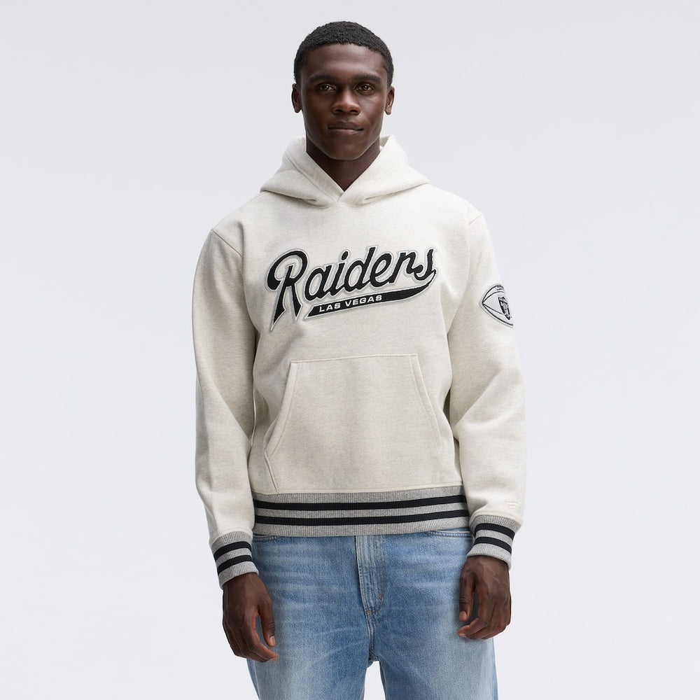 Las Vegas Raiders IconicFleece Tipped Hoodie Oatmeal