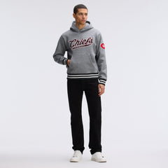 Kansas City Chiefs IconicFleece Tipped Hoodie Athletic Heather Gray