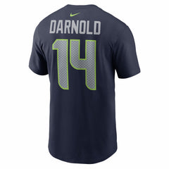 Sam Darnold Seattle Seahawks Super Bowl LX Patch Name & Number T-Shirt College Navy