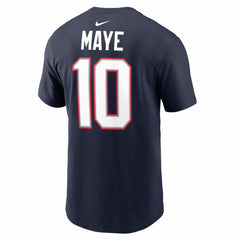 Drake Maye New England Patriots Super Bowl LX Patch Name & Number T-Shirt Navy