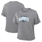 NHL Utah Mammoth Fanatics Women's Tribute Tri-Blend Boxy T-Shirt - Heather Gray