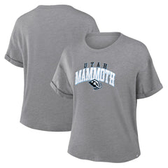 NHL Utah Mammoth Fanatics Women's Tribute Tri-Blend Boxy T-Shirt - Heather Gray