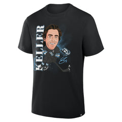 NHL Clayton Keller Utah Mammoth Fanatics Caricature Player T-Shirt - Black