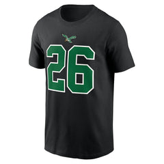 Saquon Barkley Philadelphia Eagles Player Name & Number T-Shirt Black