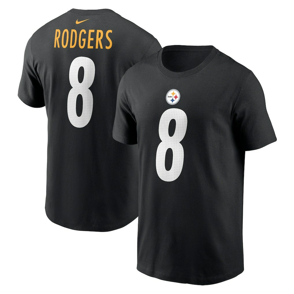 Aaron Rodgers Pittsburgh Steelers Name & Number T-Shirt Black