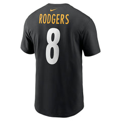 Aaron Rodgers Pittsburgh Steelers Name & Number T-Shirt Black