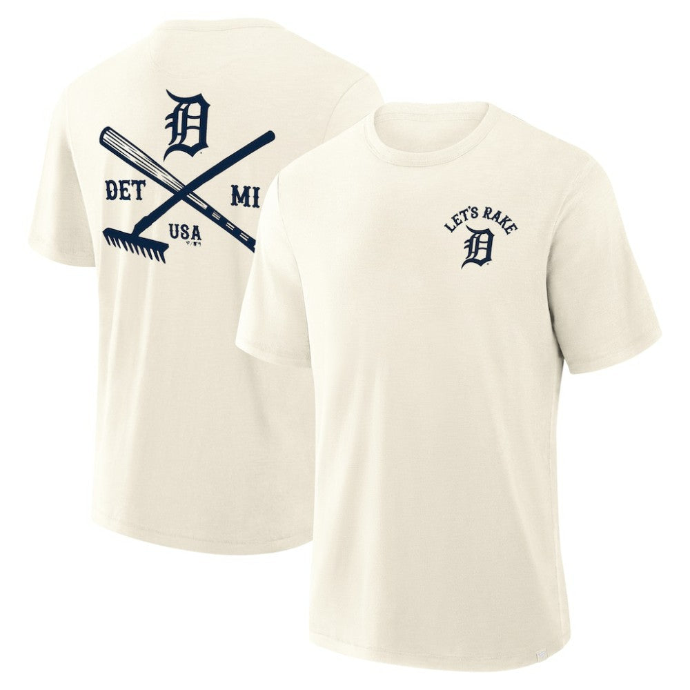 Detroit Tigers Fanatics Nostalgia Stadium Slub T-Shirt - Cream T-shirts