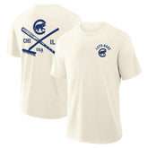 Chicago Cubs Fanatics Nostalgia Stadium Slub T-Shirt - Cream T-shirts
