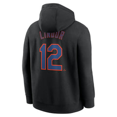 Francisco Lindor New York Mets Nike Player Name & Number Club Pullover Hoodie - Black Hoodies