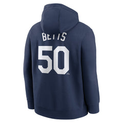 Mookie Betts Los Angeles Dodgers Nike Player Name & Number Club Pullover Hoodie - Navy Hoodies