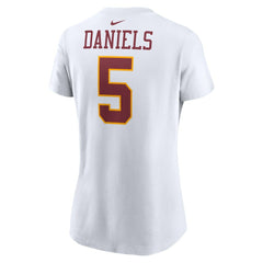 Jayden Daniels Washington Commanders Women's Super Bowl Era Name & Number T-Shirt White
