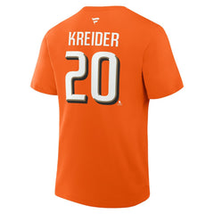 NHL Chris Kreider Anaheim Ducks Fanatics Authentic Stack Name & Number T-Shirt - Orange