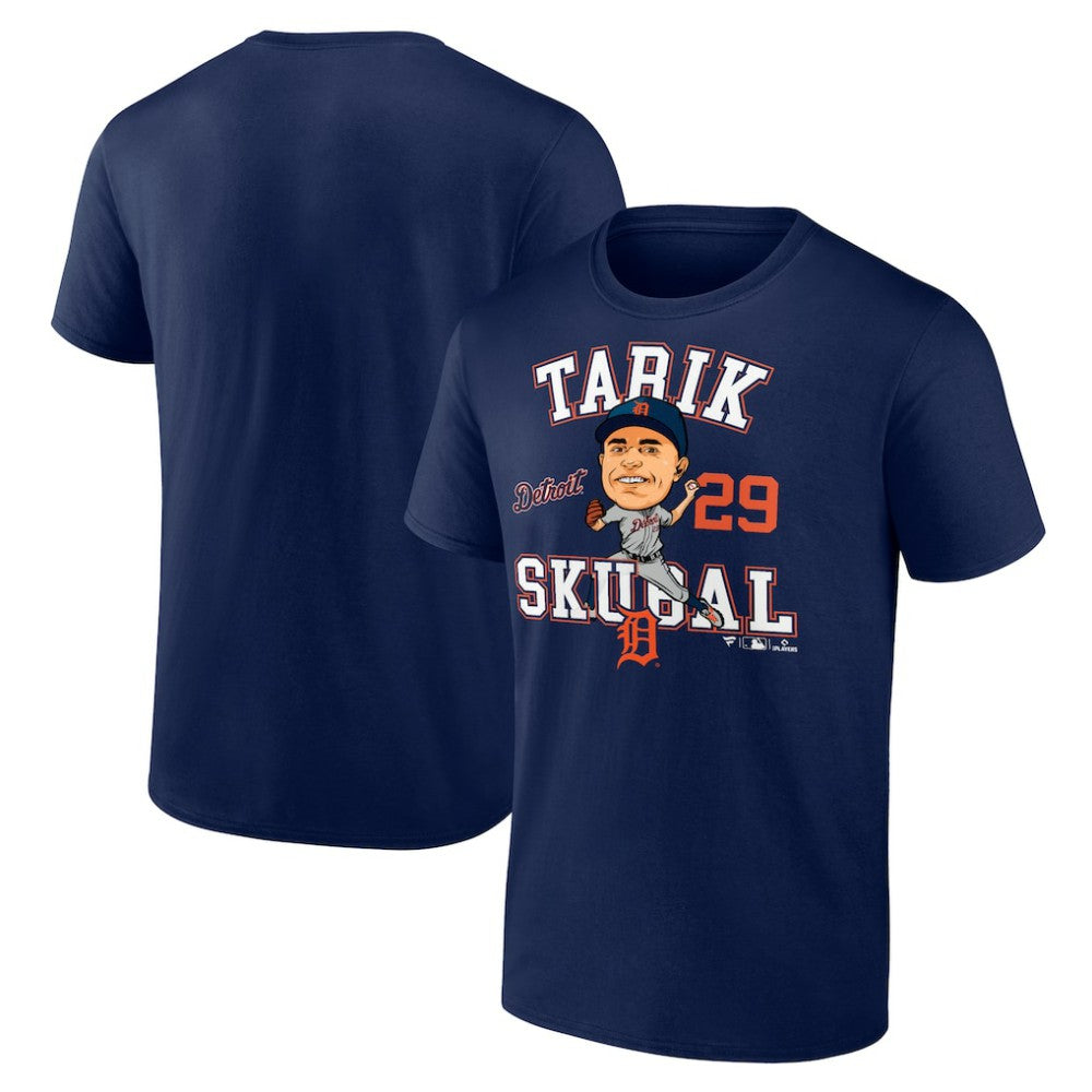 Tarik Skubal Detroit Tigers Fanatics Hometown Caricature Player T-Shirt - Navy T-shirts
