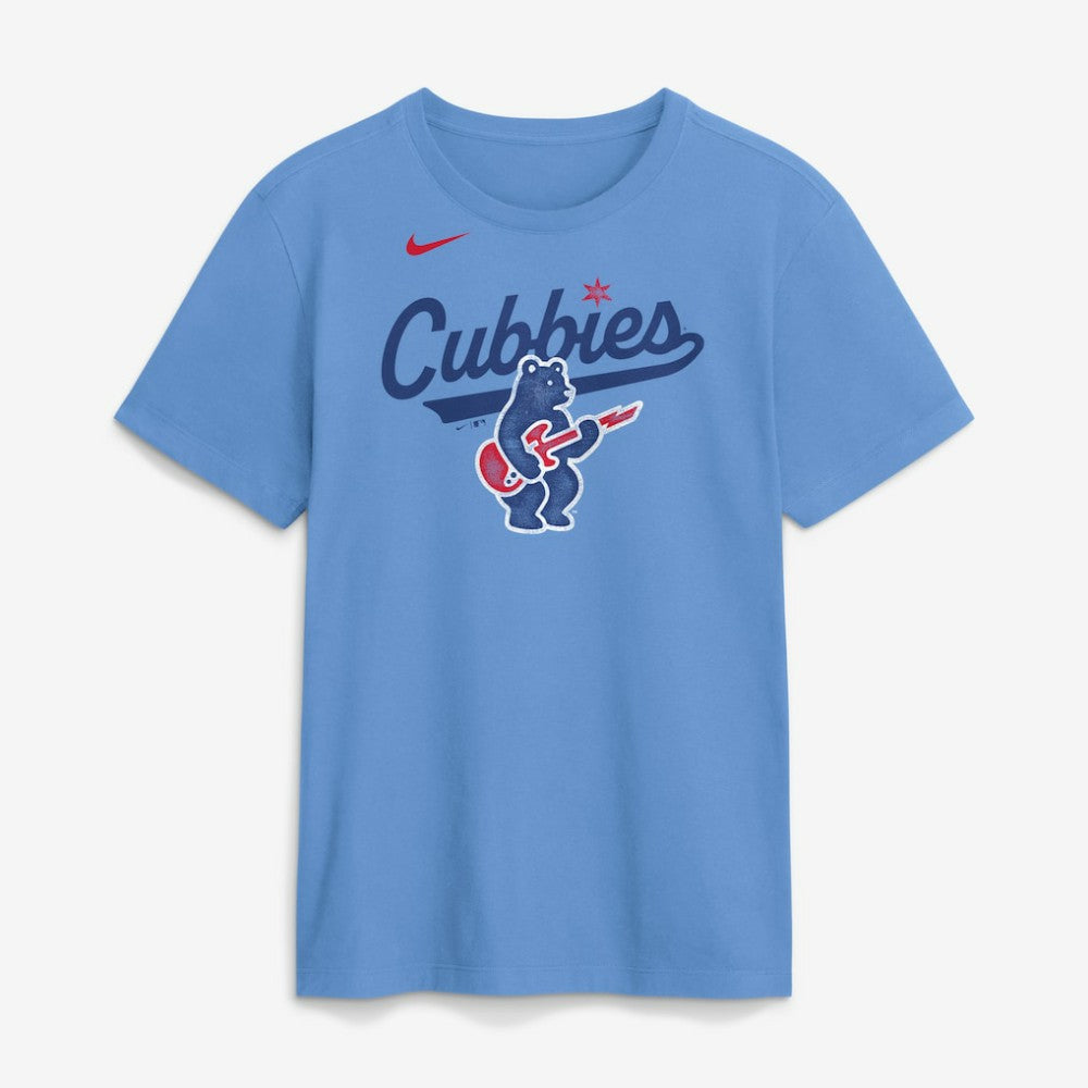 Chicago Cubs Nike Electric Bear T-Shirt - Light Blue T-shirts