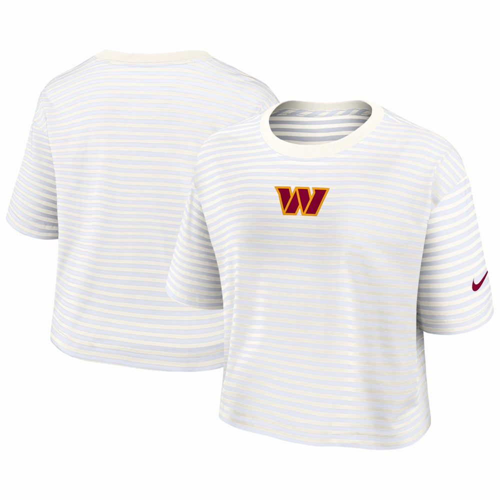Washington Commanders Women's Striped Cropped T-Shirt Yellow/Cream