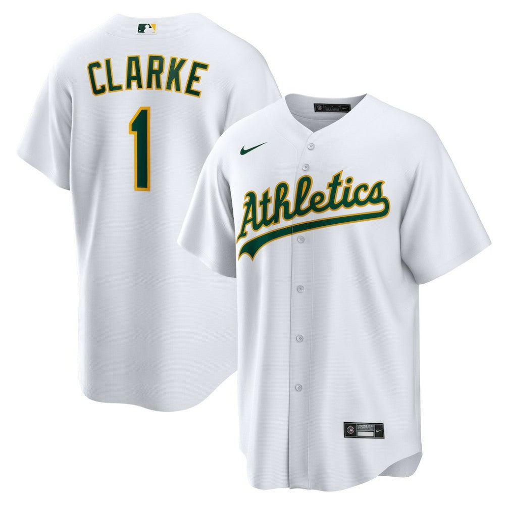 MLB Denzel Clarke Athletics Nike Home Replica Jersey - White