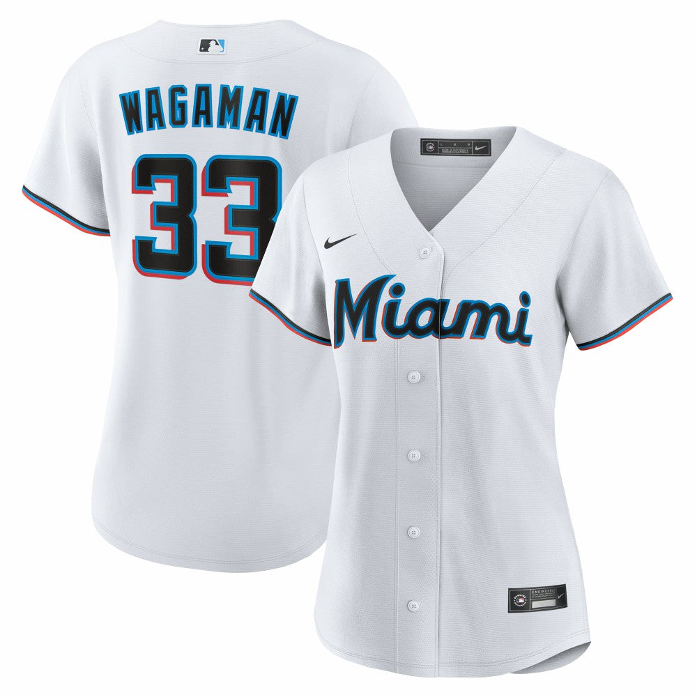 MLB Eric Wagaman Miami Marlins Nike Women's Home Replica Jersey - White