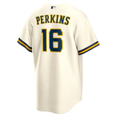 Blake Perkins Milwaukee Brewers Nike Home Replica Jersey - Cream Jerseys