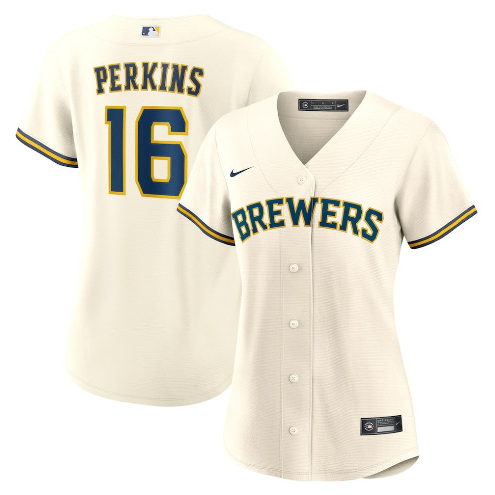 MLB Blake Perkins Milwaukee Brewers Nike Women's Home Replica Jersey - Cream