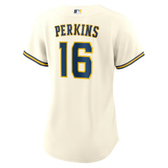 MLB Blake Perkins Milwaukee Brewers Nike Women's Home Replica Jersey - Cream