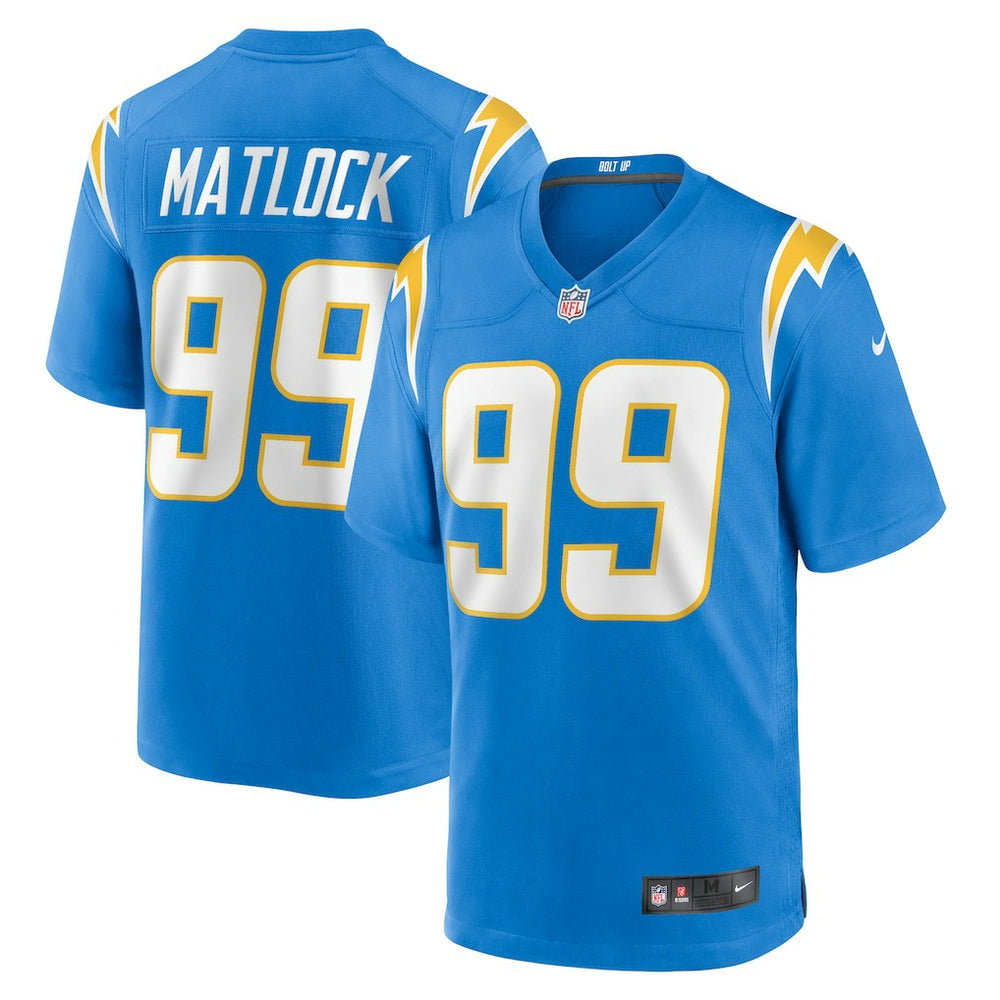 NFL Scott Matlock Los Angeles Chargers Team Game Jersey - Powder Blue