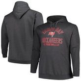 Tampa Bay Buccaneers Big & Tall Pullover Hoodie Heather Charcoal