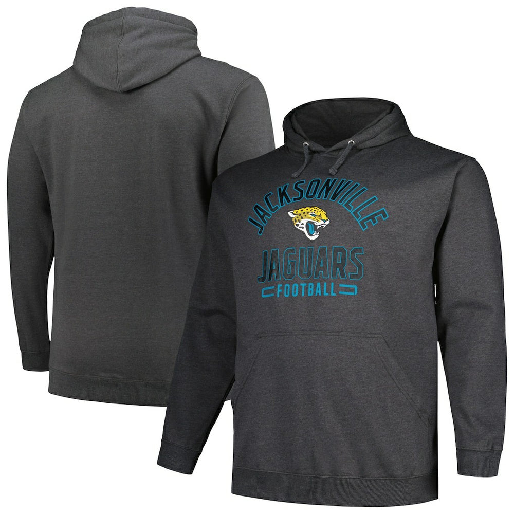 Jacksonville Jaguars Big & Tall Pullover Hoodie Heather Charcoal