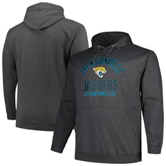Jacksonville Jaguars Big & Tall Pullover Hoodie Heather Charcoal