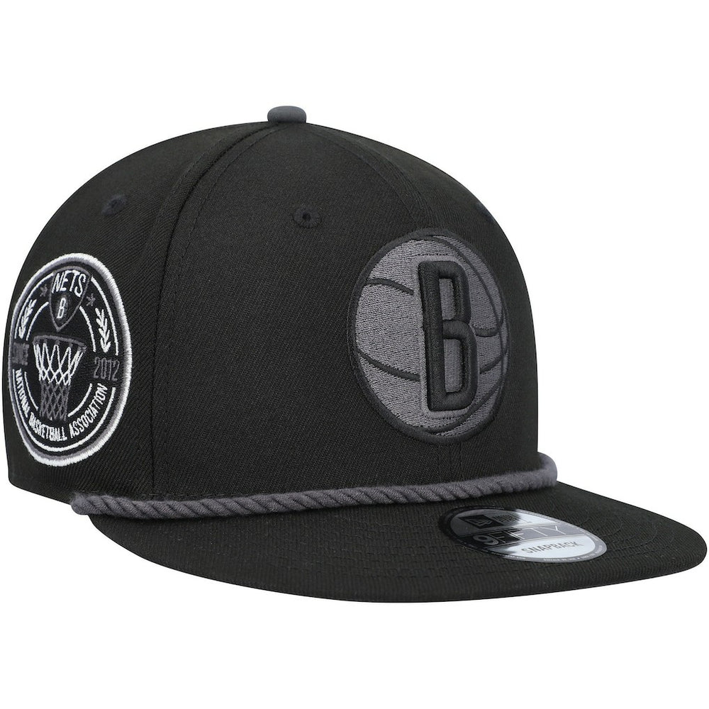 Brooklyn Nets Back Laurels 9FIFTY Snapback Hat Black