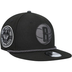 Brooklyn Nets Back Laurels 9FIFTY Snapback Hat Black