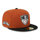 Brooklyn Nets Two-Tone 59FIFTY Fitted Hat Rust/Black