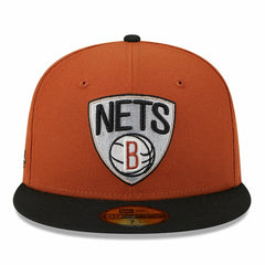 Brooklyn Nets Two-Tone 59FIFTY Fitted Hat Rust/Black