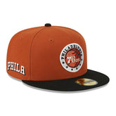 Philadelphia 76ers Two-Tone 59FIFTY Fitted Hat Rust/Black