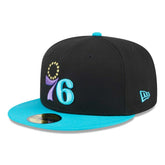 Philadelphia 76ers Arcade Scheme 59FIFTY Fitted Hat Black/Turquoise