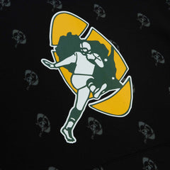 Green Bay Packers Allover Print Fleece Pullover Hoodie Black
