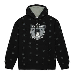 Las Vegas Raiders Allover Print Fleece Pullover Hoodie Black