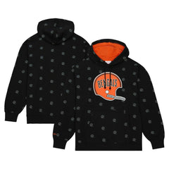 Cincinnati Bengals Allover Print Fleece Pullover Hoodie Black