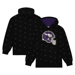 Minnesota Vikings Allover Print Fleece Pullover Hoodie Black