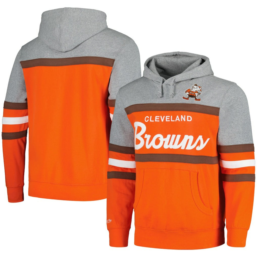 Cleveland Browns Head Coach Pullover Hoodie Orange/Heather Gray