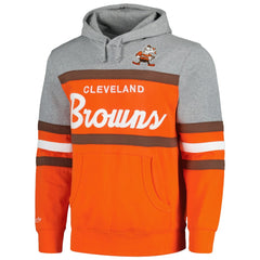 Cleveland Browns Head Coach Pullover Hoodie Orange/Heather Gray
