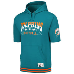 Miami Dolphins Pre-Game Short Sleeve Pullover Hoodie Aqua