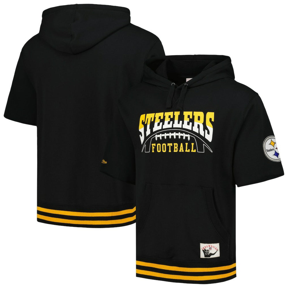 Pittsburgh Steelers Pre-Game Short Sleeve Pullover Hoodie Black