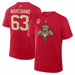 NHL Brad Marchand Florida Panthers Fanatics 2026 NHL Winter Classic Authentic Stack Name & Number T-Shirt - Red