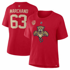 NHL Brad Marchand Florida Panthers Fanatics Women's 2026 NHL Winter Classic Authentic Stack Name & Number T-Shirt - Red